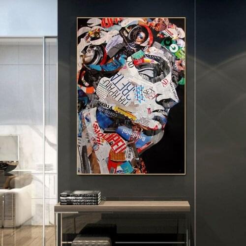 Modern Abstract Graffiti David Portrait Posters and Prints Canvas Paintings Wall Art Pictures for Living Room Decor (No Frame)