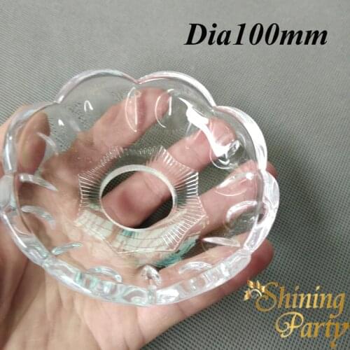 2Pcs Glass Dia100mm Crystal Lamp Flower Bowl, Bobeches, Candle Holder, Wedding Decoration, Chandelier Tray, Light Accessories