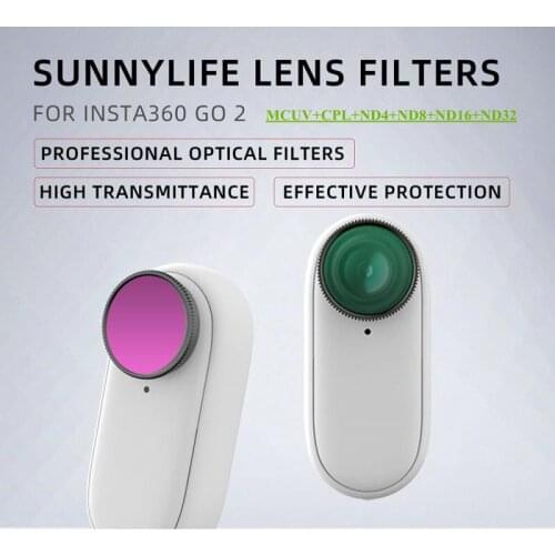 Sunnylife Lens Filter For Insta360 GO 2 ND4 ND8 ND16 ND32 CPL MCUV Combo True Color Filters Set Action Camera Lens Accessories