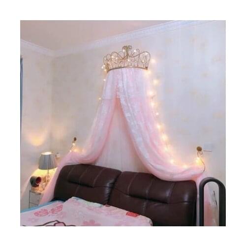 European style iron bed curtain frame crown curtain frame Princess bedside decoration bracket mosquito net rack display