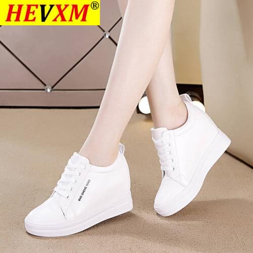 Women Shoes 2021 New Waterproof Wedges Woman Casual Platform Heels Female Leisure Black & White Sneakers