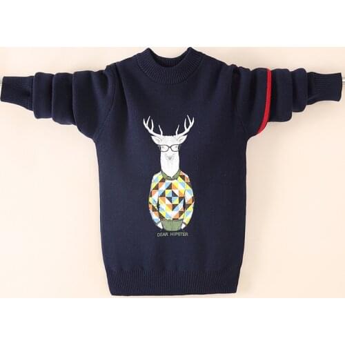 Winter Knit bottoming shirt Boys clothing O-Neck pullover Sweater winter Keep warm Kids clothes childrens Sweater