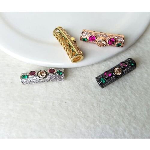 10Piecs CZ zircon crystal Micro pave Turkish Style Connector Spacer Beads for DIY Making Bracelet necklace Jewelry Finding C125
