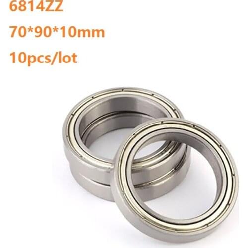 10pcs/lot 6814ZZ 6814 ZZ 6814Z 70×90×10mm Double metal cover Thin Deep Groove Ball Bearing 70*90*10 mm