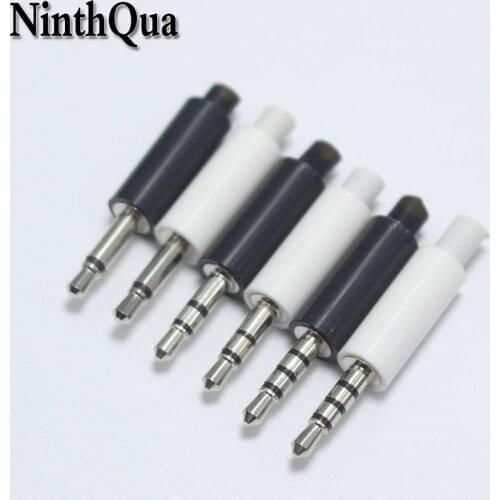 2pcs White / Black 2.5mm Stereo Headset Plug 4 Pole 3 Pole 2.5 Audio Plug Jack Adapter Connector For Iphone New Outlet 2.5mm
