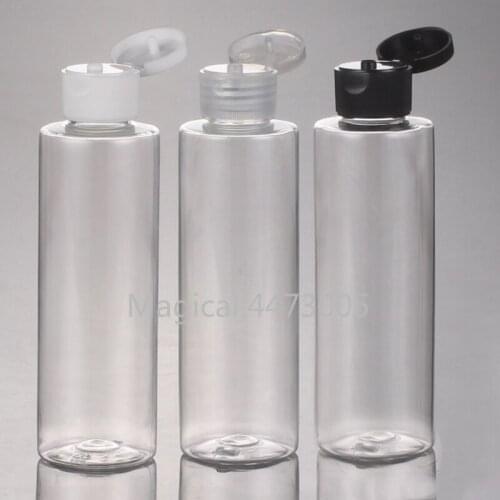 30/50pcs R24 150ml Empty Clear PET Cosmetic Emulsion Refillable Bottle with Flip Cap, DIY Portable Beauty Makeup Liquid Package