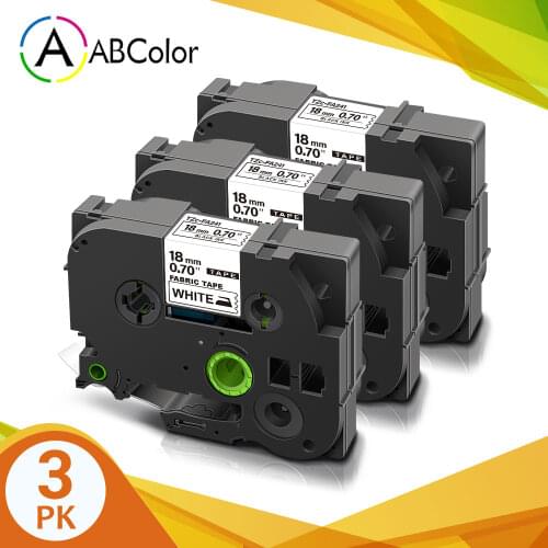3PK Tape for Brother Fabric Iron On Tape TZe-FA241 TZe-FA4 TZe-FA4R 18mm TZe FA241 FA4 Label Tape for Brother P touch Printer