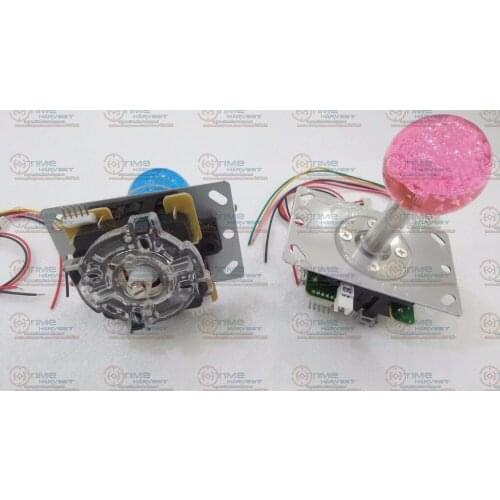 4 pcs LED Arcade Joystick with 45mm Crystal Babble ball top 5 colors available Illuminated LED Joystick with 4/ 8 way restrictor