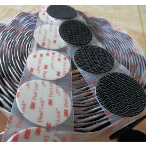49mm circle die cut 3M Dual Lock SJ3550 Black Type 250/ Self Adhesive Reclosable Fastener Tape, 10pcs/lot