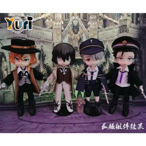 Anime Bungo Stray Dogs Dazai Osamu Nakahara Chuuya Nakajima Atsushi Vori ogai OB11 1/12 BJD Doll Clothes Outfit Toy Cosplay C