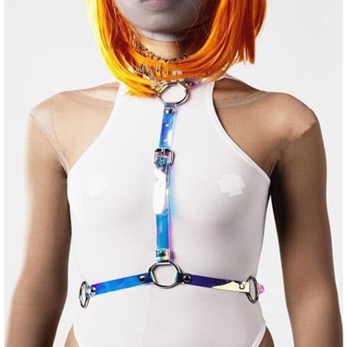 Body Jewelry Punk Leather chain harness Bondage Waist Chain belt belly Rock festival outfit club party summer accessories