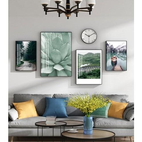 Print Painting Decorative Picture Living Room Decor Scandinavian Boat Lake Canvas Poster Nature Nordic Style Landscape Wall Art