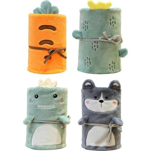 2021 New Style Blanket Warm Adorable Animal Shape Cartoon Soft Flannel Children Air Conditioning Blanket Sofa Bedroom Supplies