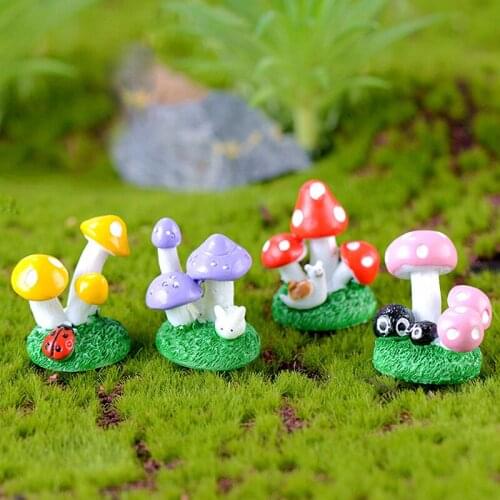 DIY Mini Miniature Fairy Garden Ornament Decor Pot Craft mushroom Accessories