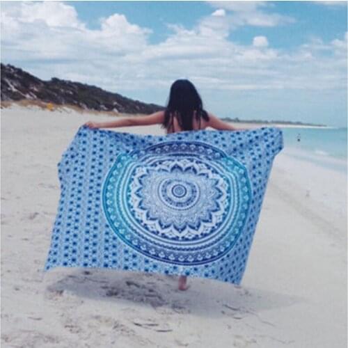 Indian Mandala Wall Hanging Multifunctional Tapestry Bohemia Printed Bedspread Cover Yoga Mat Beach Mat Blanket Picnic cloth