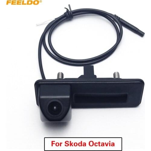 FEELDO 1Set Special Car Rearview Trunk Handle Parking Camera For Skoda Octavia 2010~2012 #MX2852