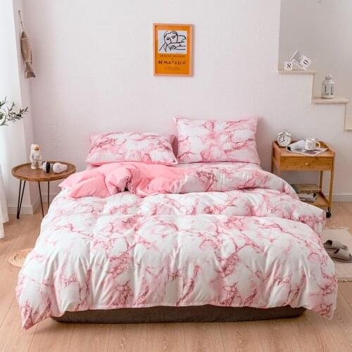 2/3pcs Bedding Set Marble Printed Bed Sets 6 Colors Duvet Cover European Size King Queen Quilt Cover housse de couette T278