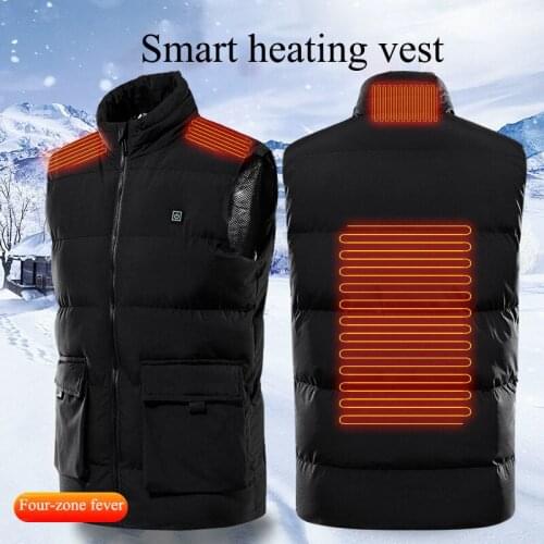 4 Areas Heated Jackets USB Mens Womens Winter Outdoor Electric Heating Jackets Warm Sprots Thermal Coat Clothing Heatable Vest