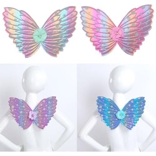 Kids Girls Party Cosplay Fairy Princess Fancy Dress Glittery Sparkling Flower Angel Wings Children Birthday Stage Show Costumes