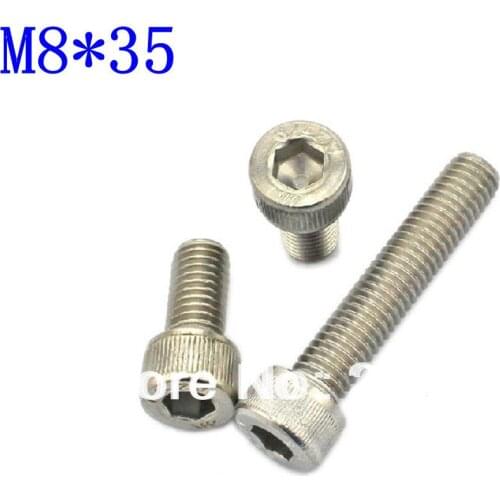 Lot20 Metric Thread M8* 35mm Stainless Steel Hex Socket Bolt Head Cap Screw