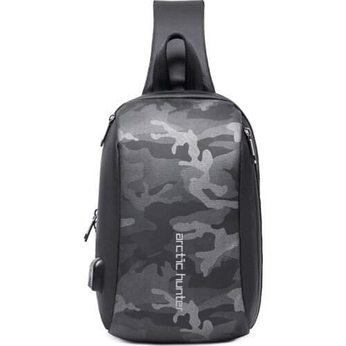 Weysfor Mens Shoulder Bag Fit for 9.7" iPad Chest Bag USB Charging Short Trip Messenger Bags Waterproof Crossbody Bag For Men