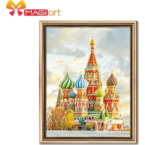 Cross stitch kits Embroidery needlework sets 11CT water soluble canvas patterns 14CT Saint Basils Cathedral-NCMS001