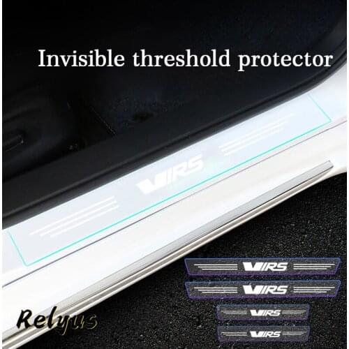 Car Door Sill Stickers Protector Threshold Decoration Anti Scratch Transparent Film For Skoda Octavia Virs RS IV Accessories