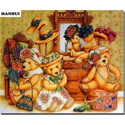 New Diamond Cross Stitch Painting Diamond Embroidery Square Diamond Mosaic Picture Home Decoration Toy Bears picture MH030