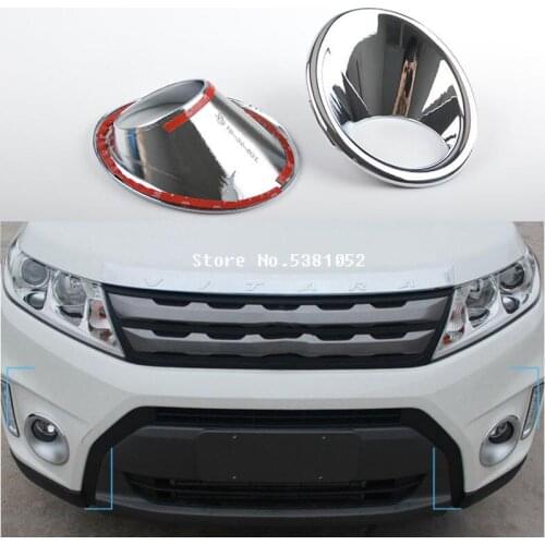 Front Foglight Cover Abs Chrome Fog Lamp Frame Front Fog Light Cover Trim For Suzuki Vitara 2015 2016 Accessories Car Sticker