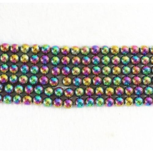 Multicolored Magnetic Hematite Stone Natural Fashion New 4mm 6mm 8mm 10mm 12mm Round Loose Beads 15 Inches B180