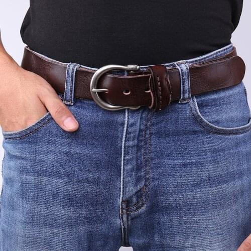 [DWTS]men belt male high quality genuine leather belt men fashion Strap Jeans new fashion vintage pin buckle free shipping