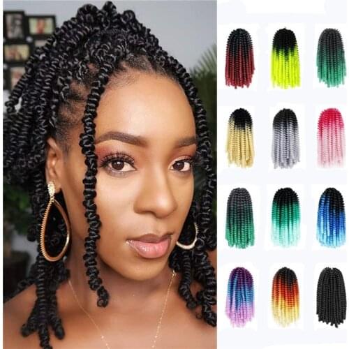 ELEGANT MUSES Spring Twist Hair Crochet Braiding Hair Extension 30strands 8'' 110g Synthetic Spring Passion Twist Hair Weft