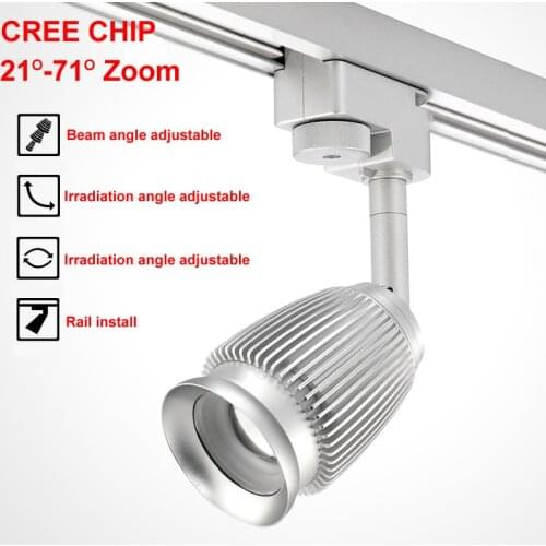 Zoom Spot Led Track Light 3W 3000K 4000K 6000K CREE Chip Track Rail Fixture Jewelry Cabinet Museum Store Lighting