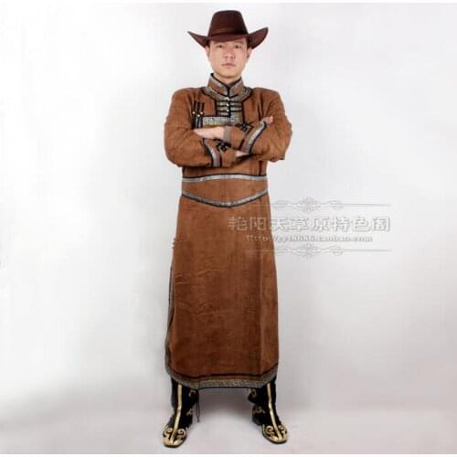 Chinese folk cloth Mongolia traditional Man robe Ethnic