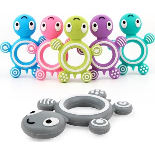 TYRY.HU 1pcs Tortoise Silicone Teether Baby Teething Necklace Accessories For Newborn Teeth Care Food Grade Silicone Freeship