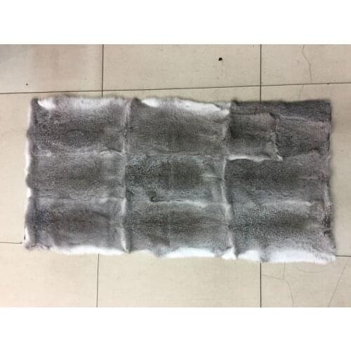 Hight quanlity Split joint gray Genuine rabbit fur material mat whole piece size 50CM*110CM