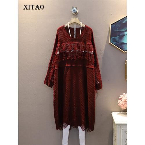 XITAO Women Pleated Dress Fashion New Women Hem Patchwork Pullover 2021 Autumn Minority Casual Style Loose Dress Top XJ5063