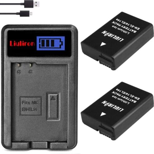 EN-EL14 EN EL14 EN EL14A EN-EL14A Battery + LCD Charger for Nikon D5600 D5100 D5200 P7000 D3100 D3200 D3300 D3400