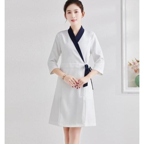 Beauty salon uniform Kimono style Women Spa Work cloth