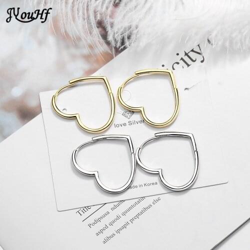 JYouHF Big Heart Gold Silver Color Hoop Earrings for Women Fashion White Gold Plated Earring Party Jewelry Gift Brincos 2020 New