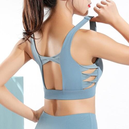 SALSPOR Women Sport Bra Yoga Shockproof Breathable Backless Trainning Fitnesss Bra Outdoor Running Sexy Sportwear Underwear Bra