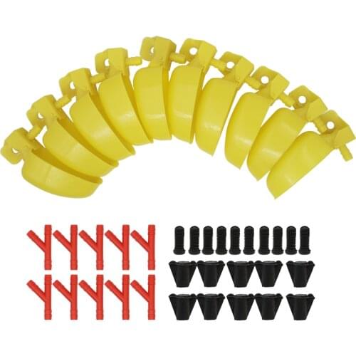 10/20 Pcs Automatic Birds Quail Water Bowl Pigeon Drinking Feeding Bowl Cage Accessory Yellow Drinking Automatic Drink Bowls