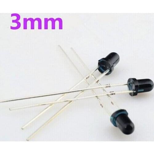 1000pcs 3mm LED Infrared receiver 940NM IR Led Diodes 940nm Receiving Diode Round Tube Light