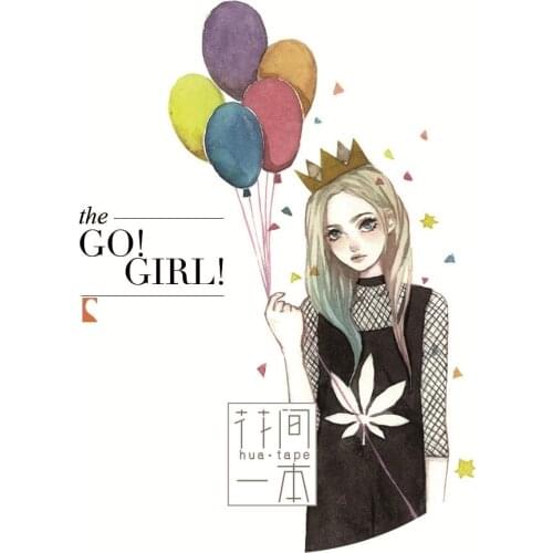 3.3cmx10 Meter Washi Go Girl Tape Material Journal Diary Sticker