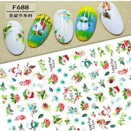 3D Nail Sticker Snowman Flower Slider Nails Art Decoration Wraps Decals Cute Design Adhesive Manicure Tips Stickers Pegatina