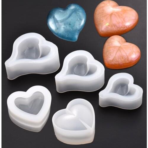 3D Heart Silicone Resin Molds Jewelry Making Mold For UV Epoxy Jewelry Tools DIY Key Chain Pendants