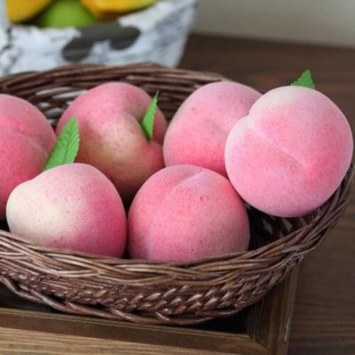 5pcs 8cm size artificial fruit Plastic Fake Fruit artifical peach fruit&artificial fake simulated peach