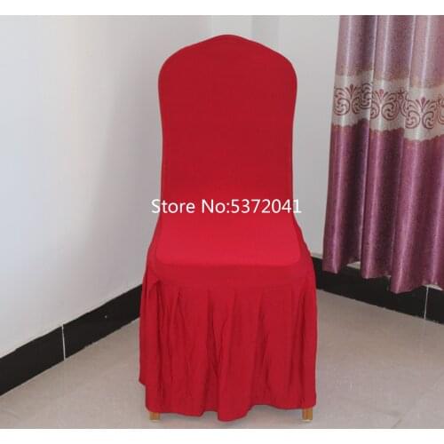 50PCS Elegant Pleated Big Skirting Spandex Chair Cover Sashes For Wedding Party/Hotel/Banquet/Home Decoration