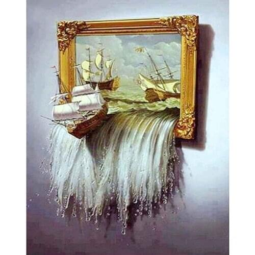 Diamond Embroidery Full square/round drill Scenery Picture Mosaic Cross-stitch 5d Diy Diamond Painting Ocean Sailboat Home Decor