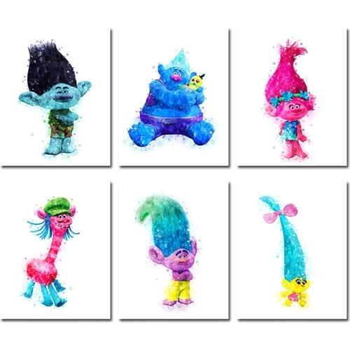 Diamond Painting Trolls Prints Poppy Creek Branch Cooper Biggie Smidge Trolls Printable Wall Art Trolls Birthday Nursery Baby